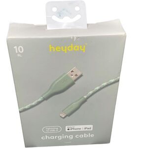 USB-A to iPhone Cable 10ft Lightning MFi Braided Evergreen Heyday MFi Certified